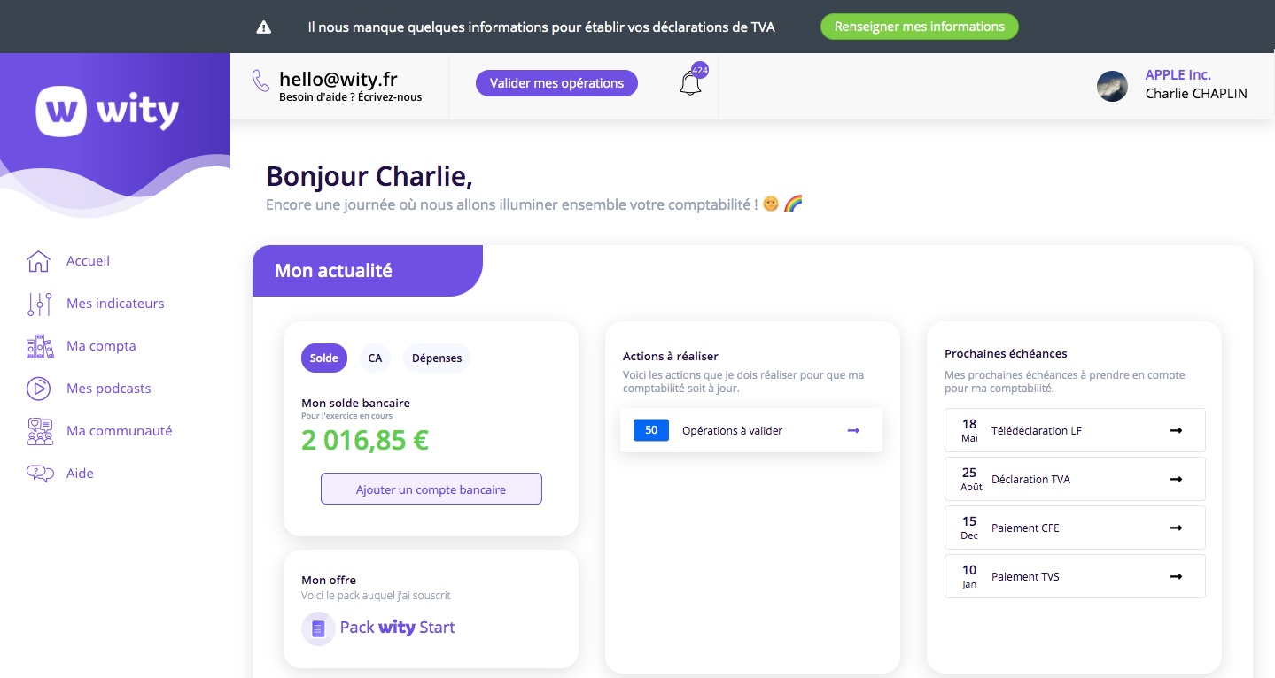 Espace client WITY - ECL