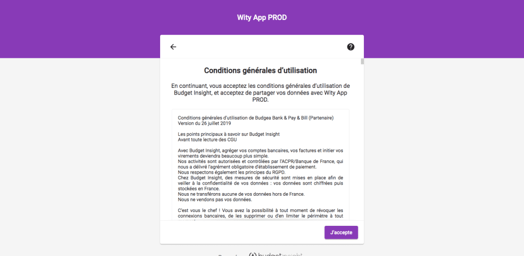 Synchronisation bancaire Wity - Création Espace client 2 - Choix banque données - Blog Hello - FAQ Wity